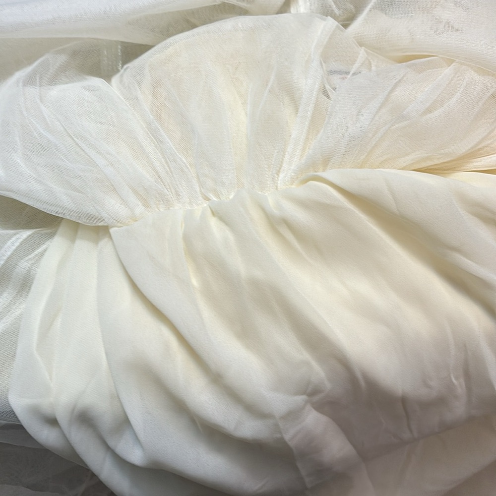 Gorgeous Cream Isaac Mizrahi Tulle/Poly/Silk Layered Skirt; Size 4 - Picture 7 of 8